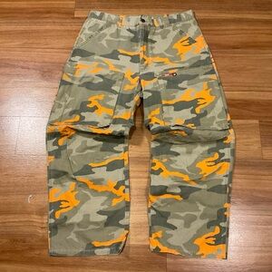 Y2K Ramp Camo Orange and Green Cargo Pants